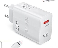 Chargeur ultra rapide 120 W Turbo Charging 5.0 avec câble USB C 6A pour Xiaomi, Redmi Note, Mi, Peti