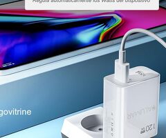 Chargeur ultra rapide 120 W Turbo Charging 5.0 avec câble USB C 6A pour Xiaomi, Redmi Note, Mi, Peti