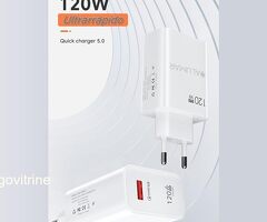 Chargeur ultra rapide 120 W Turbo Charging 5.0 avec câble USB C 6A pour Xiaomi, Redmi Note, Mi, Peti