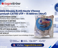 Câble Réseau RJ45 Haute Vitesse Burnlush CAT6E UTP – 15 Mètres (Neuf)