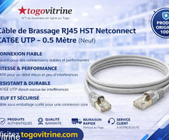 Câble de Brassage RJ45 HST Netconnect CAT6 UTP – 0.5 Mètre (Neuf)