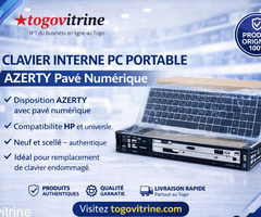 Clavier Interne PC Portable AZERTY avec Pavé Numérique – Pièce Remplacement Neuve (HP / Universel)