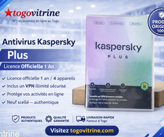 Antivirus Kaspersky Plus – Licence Officielle 1 An / 4 Appareils avec VPN Illimité (Neuf)