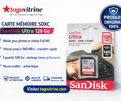 Carte Mémoire SDXC SanDisk Ultra 128 Go (128 GB) – 140 MB/s, Idéale Photo & Vidéo Full HD (Neuf)