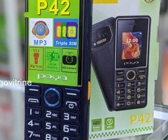 Téléphone Portable POYA P42 Triple SIM avec Caméra HD & Grand Clavier