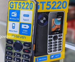 Téléphone Portable Q-SEVEN GT5220 avec Coque Métallique & Recharge Type-C