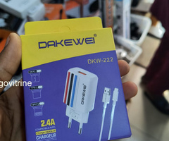 Chargeur Rapide DAKEWEI DKW-222 (2.4A avec Câble de Charge)