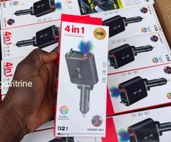 Chargeur Voiture 4-en-1 120W D21 avec Projecteur Ambiance "Starry Sky" & Éclairage 7 Couleurs