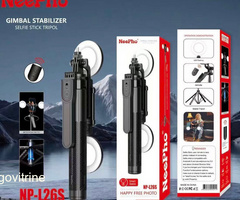 Stabilisateur Gimbal, Perche Selfie Trépied & Éclairage Dual Ring Light NeePho NP-L26S