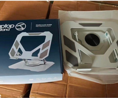 Support d'Ordinateur Portable & Tablette Ergonomique Pliable en Métal avec Base Rotative 360°