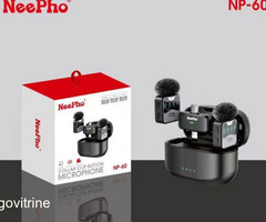 Kit Double Micro-Cravate Sans Fil NéePho NP-60 avec Boîtier de Recharge Intelligent