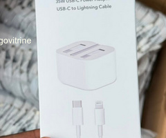 Chargeur Secteur Double Port USB-C 35W Fast Charger avec Câble USB-C vers Lightning