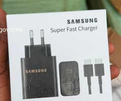 Chargeur Secteur Ultra Rapide Samsung Super Fast Charger 80W Double Port avec Câble Type-C
