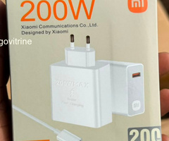 Chargeur Secteur Ultra Rapide Xiaomi 200W MAX Super Fast Charging avec Câble Type-C
