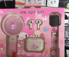 Pack Mini Ventilateur + Écouteurs TWS-K55 + Montre Connectée