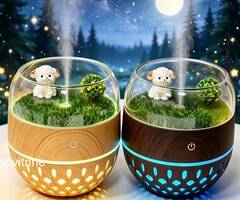 Humidificateur d’air décoratif avec éclairage LED